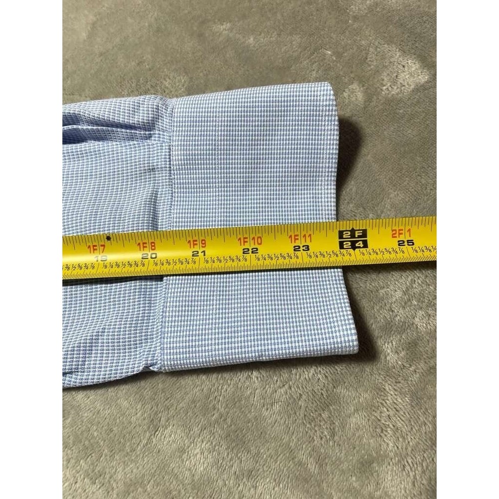 Tom Ford Button Down Shirt Men Size 46/18 XXL Blue Cotton Long Sleeve Dress Top - Picture 5 of 11